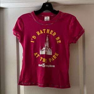 Disney Kids Magenta T-Shirt with Castle Design